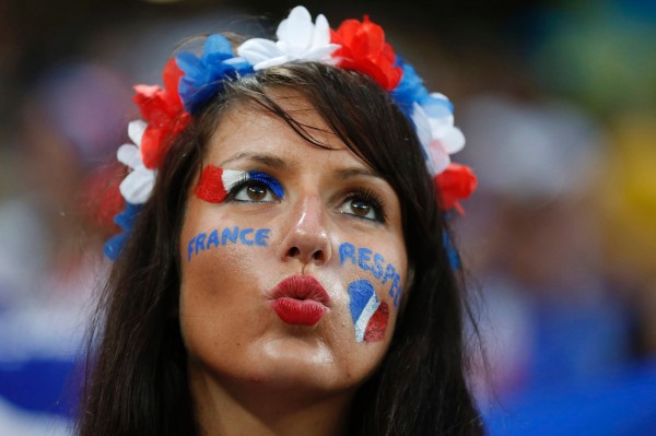 A+fan+of+France+is+pictured+before+their+Group+D+Euro+2012+soccer+match+against+Ukraine+at+Donbass+Arena+